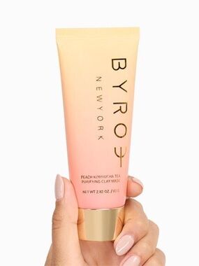 BYROE Peach Kombucha Tea Purifying Clay Mask NIB 2.82oz
